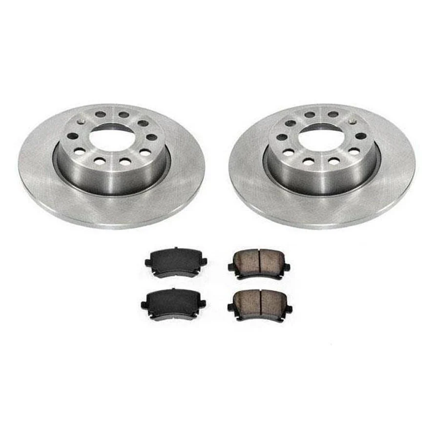 Rear Brake Disc Rotors & Ceramic Pads 3pc Kit for Volkswagen Tiguan 2009-2017