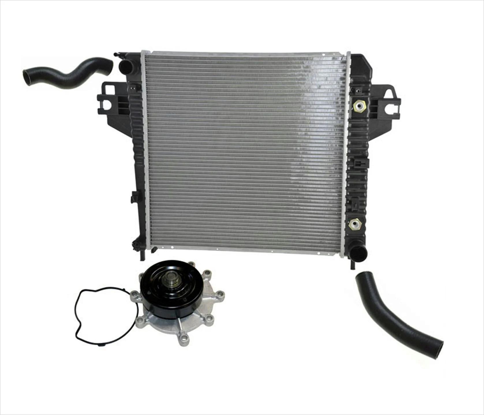 Water Pump Radiator With Upper & Lower Hoses Fits 02-06 Liberty 3.7L V6 4Pc