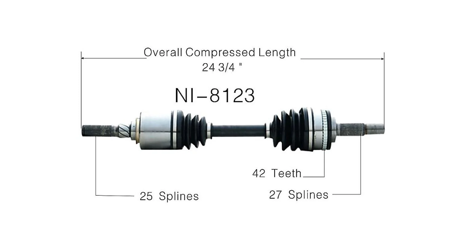NI8123 CV Joint Half Shaft D/S Manual Transmission LSD G20 93-96