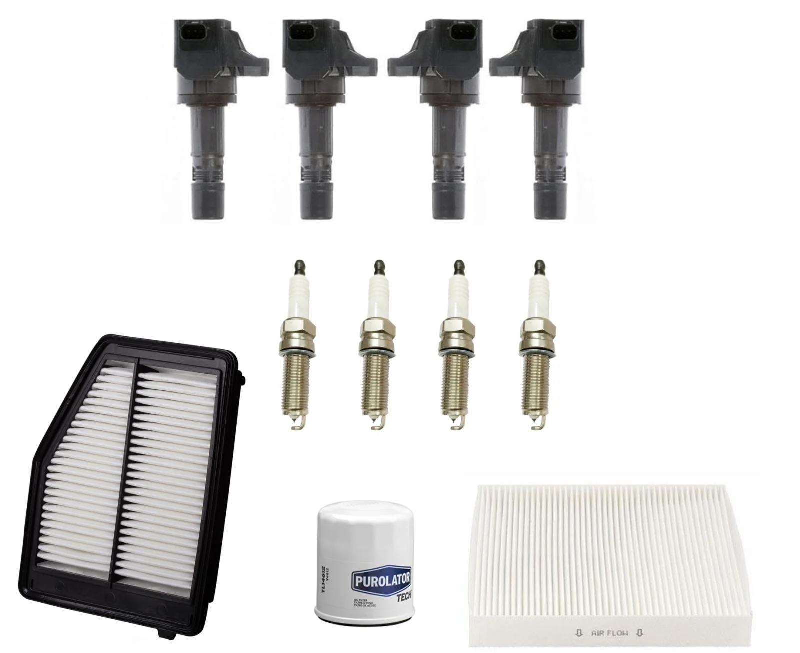 Oil Cabin Air Filters Coils & Iridium Spark Plugs For Honda Civic 1.8L 2012-2015