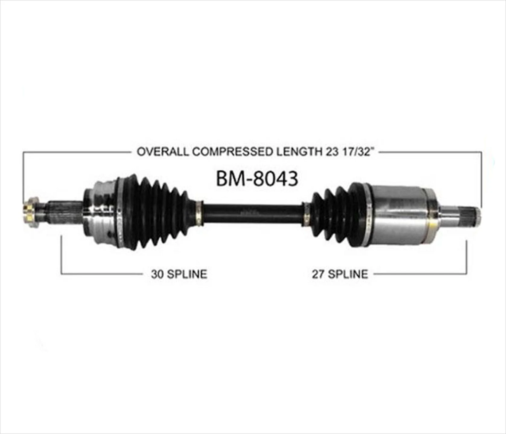 One (1) Front Driver Side Complete CV Axle Shaft for 2004-2010 BMW X3