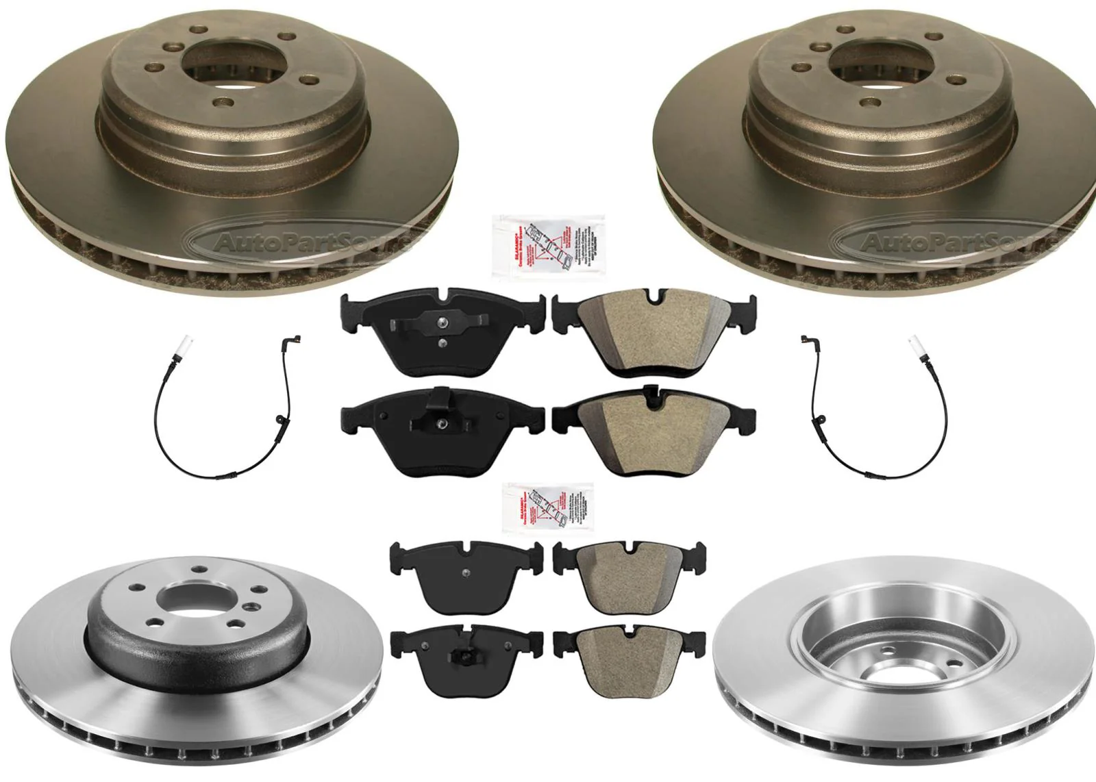 Performance Carbon F&R Disc Brake Rotors Pads For BMW 550i 2006-2010 Sensor