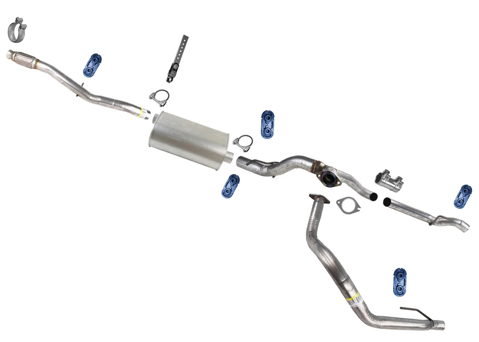 Pipe Muffler Tail Pipe Dual Exhaust for Silverado 2019-2023 139.5 Wheelbase 5.3
