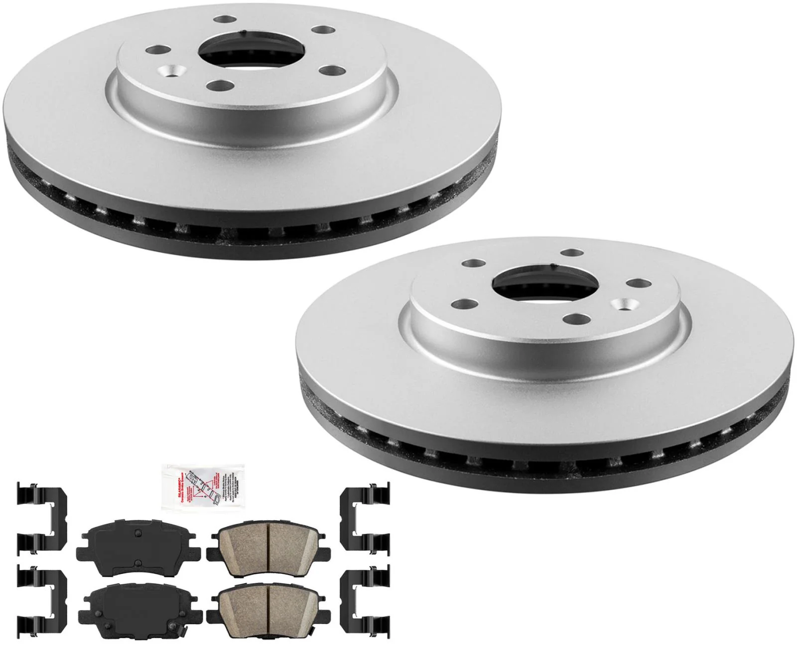 Front Coated Disc Brake Rotors & Ceramic Brake Pads for Chevrolet Cruze 2016-19