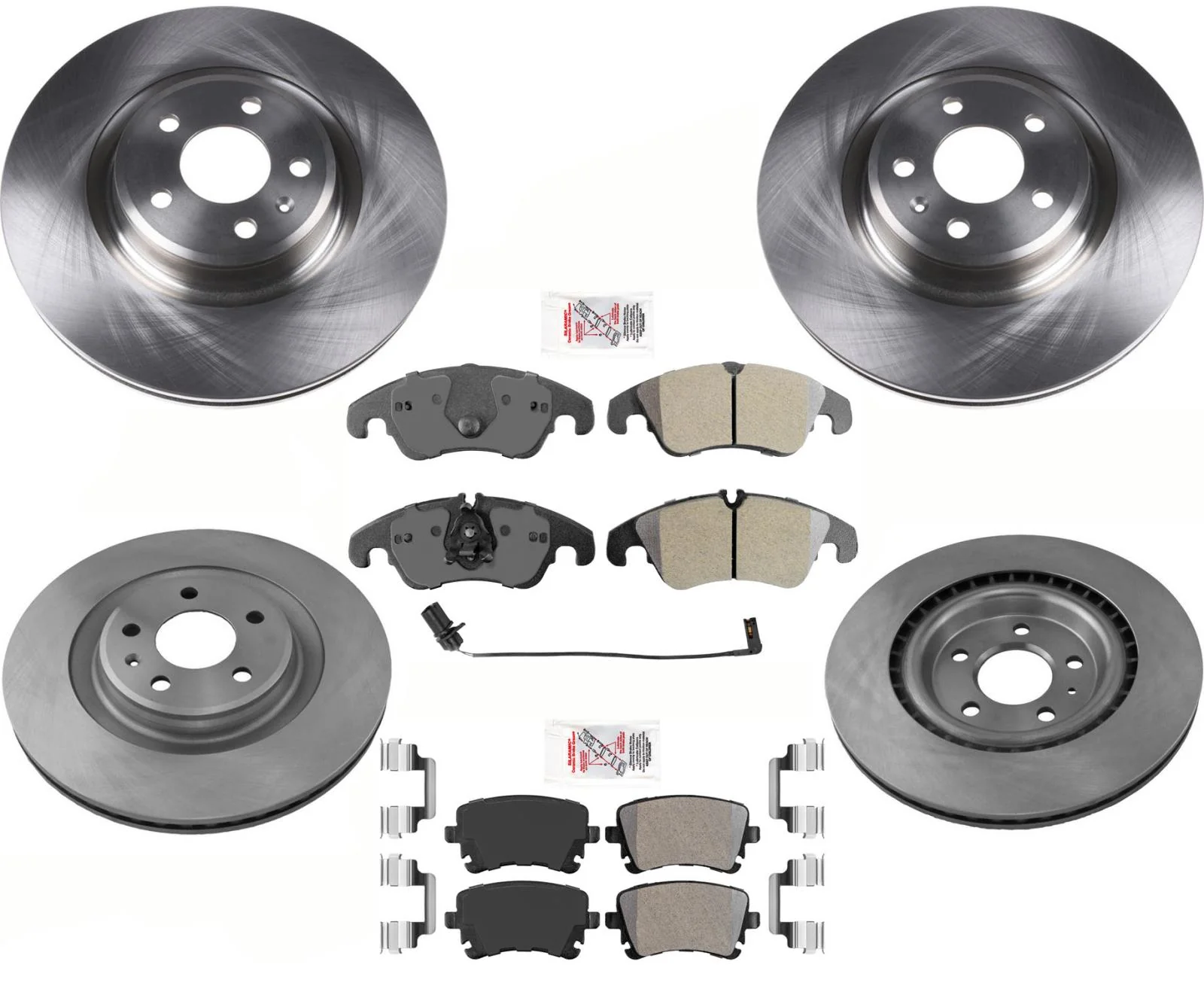 Premium Front Rear Brake Rotors Brake Pads Hardware for Audi Q5 Hybrid 13-16