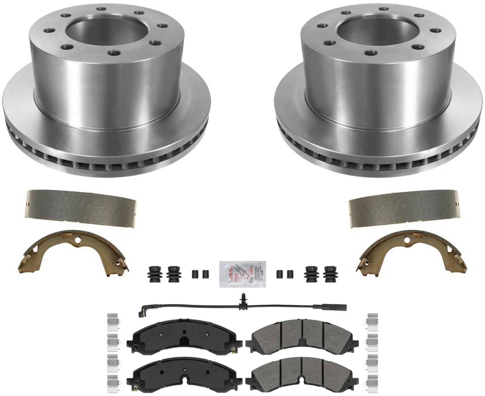 R GEO Coated Disc Brake Rotors Disc Brake Pads For Silverado 3500HD DRW 2020-24