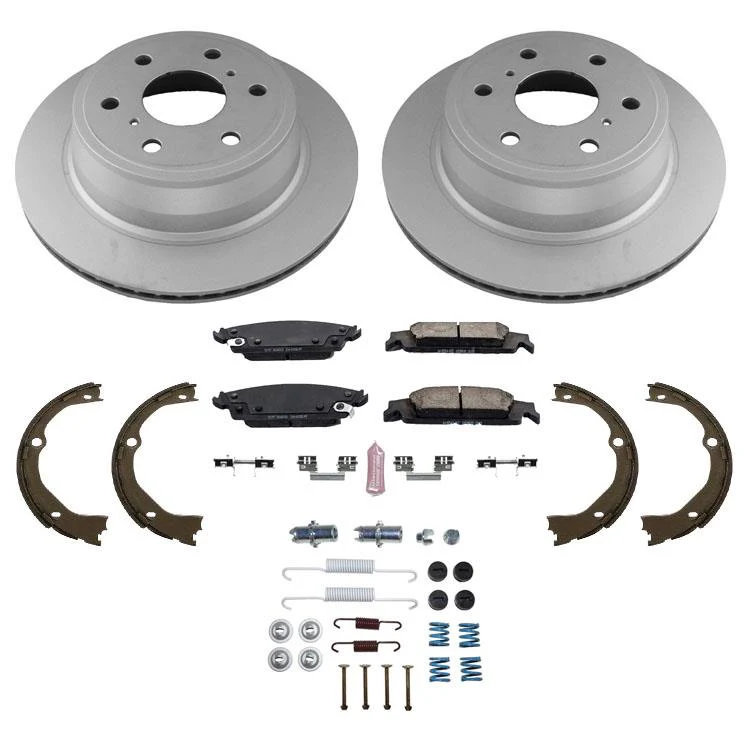 Rear Brake Rotors Ceramic Brake Pads Shoes Spring Kit for Chevrolet Tahoe 15-20