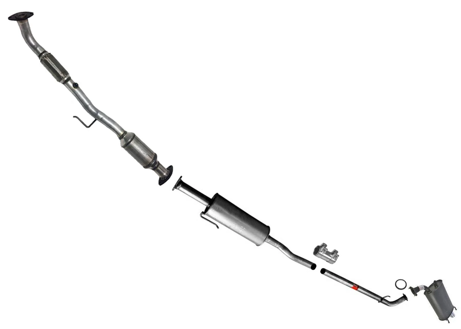 Rear Catalytic Converter Resonator Muffler For 07-09 Camry 2.4L Japan Built