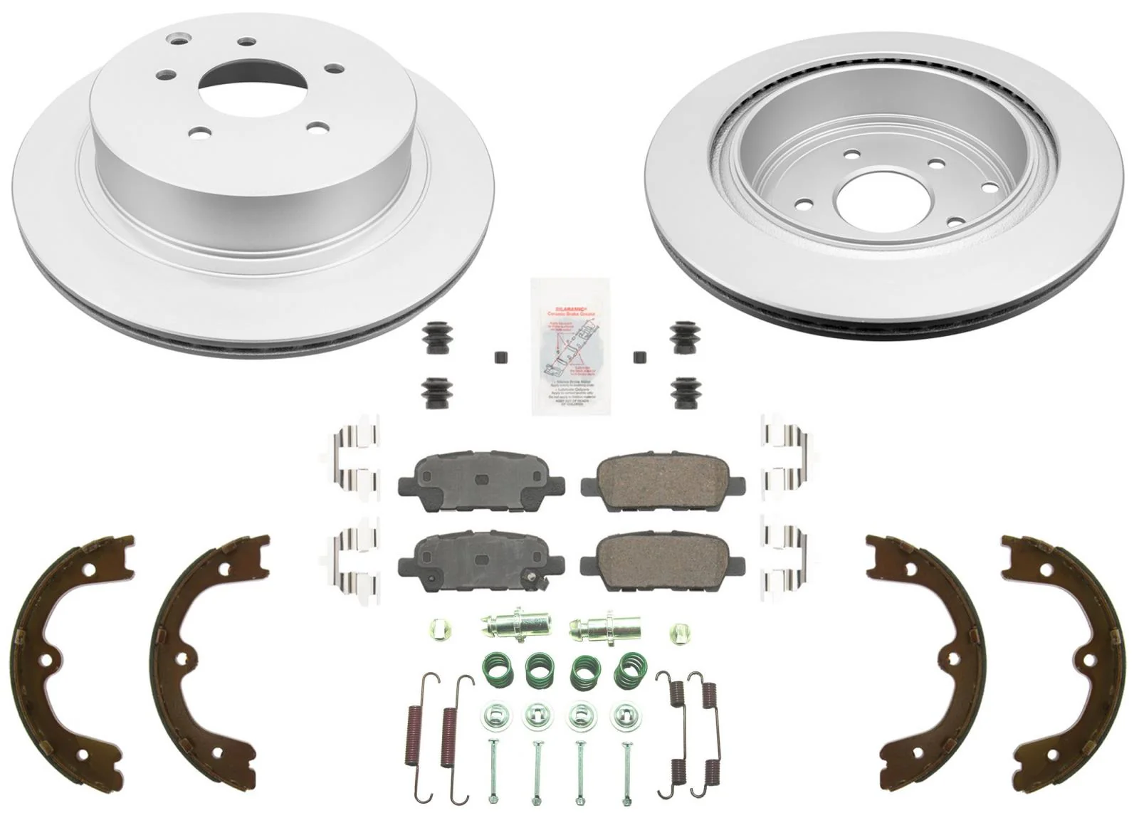 Rear Coated Disc Brake Rotors & Ceramic Pads for Nissan Quest 2008 2009