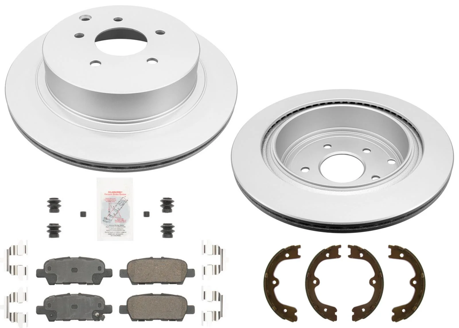 Rear Coated Disc Brake Rotors & Pads for Nissan Quest 2004 2005 2006 2007 - Image 2