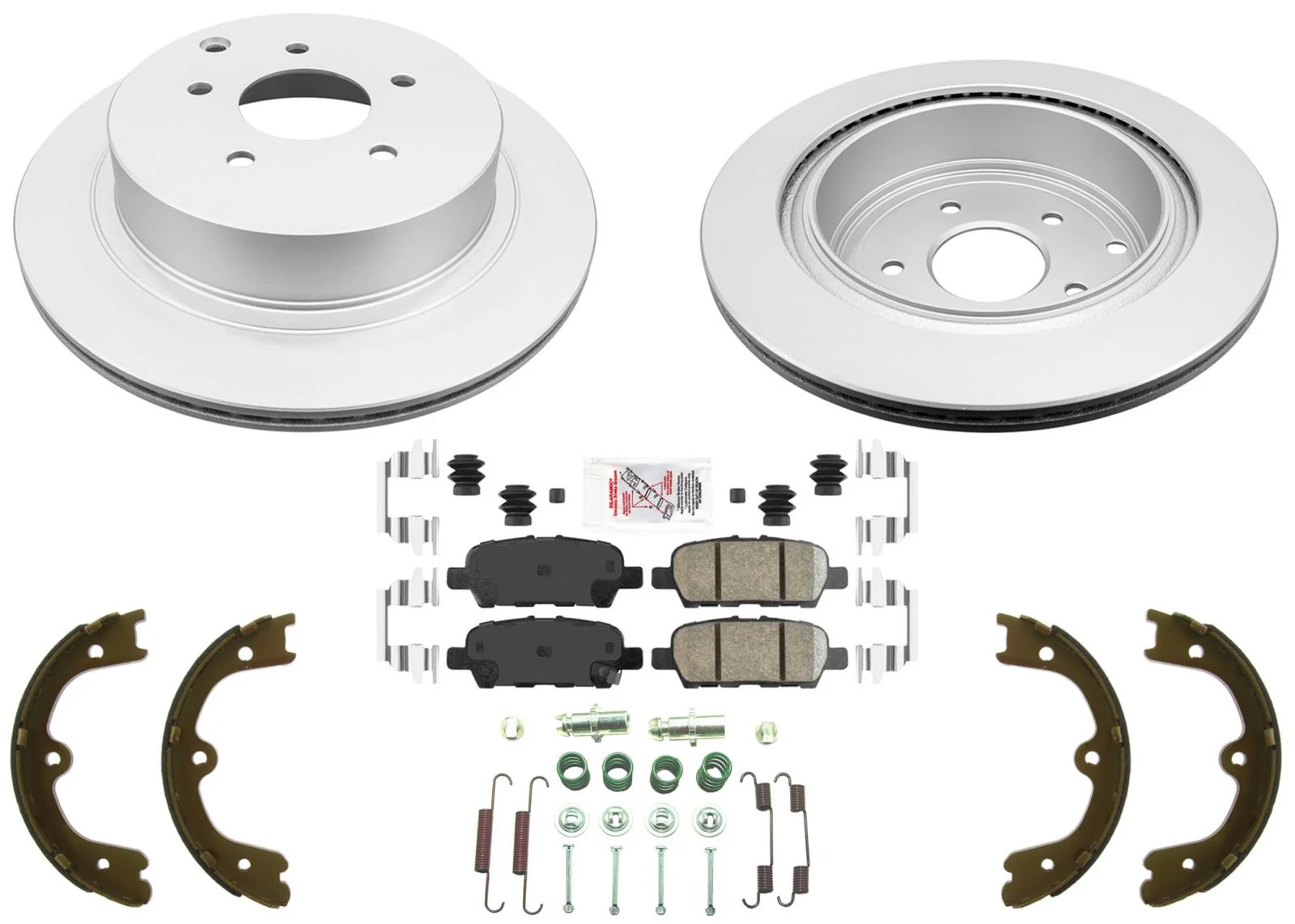 Rear Coated Disc Brake Rotors & Pads Shoes for Nissan Quest 2011 2012 2015 2017