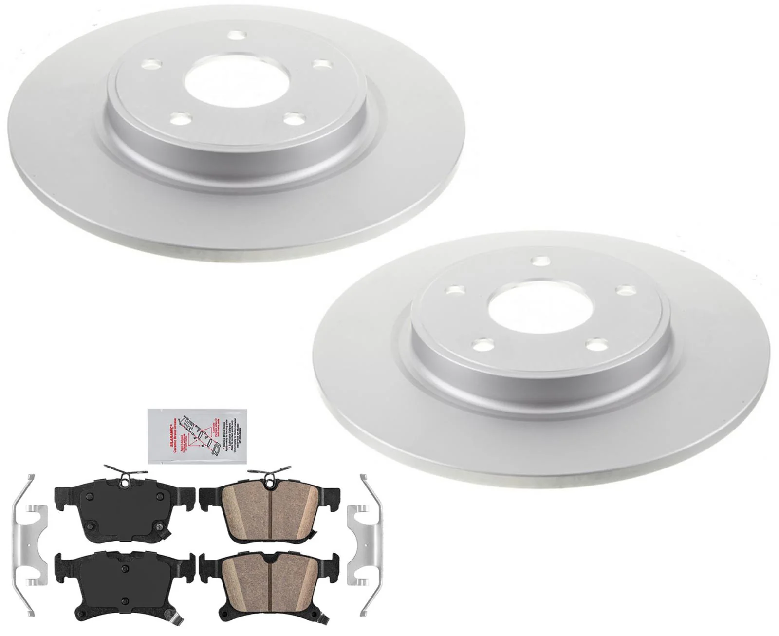 Rear Coated Rotors & Brake Pads for Chrysler Pacifica 2020-2024 All Wheel Drive