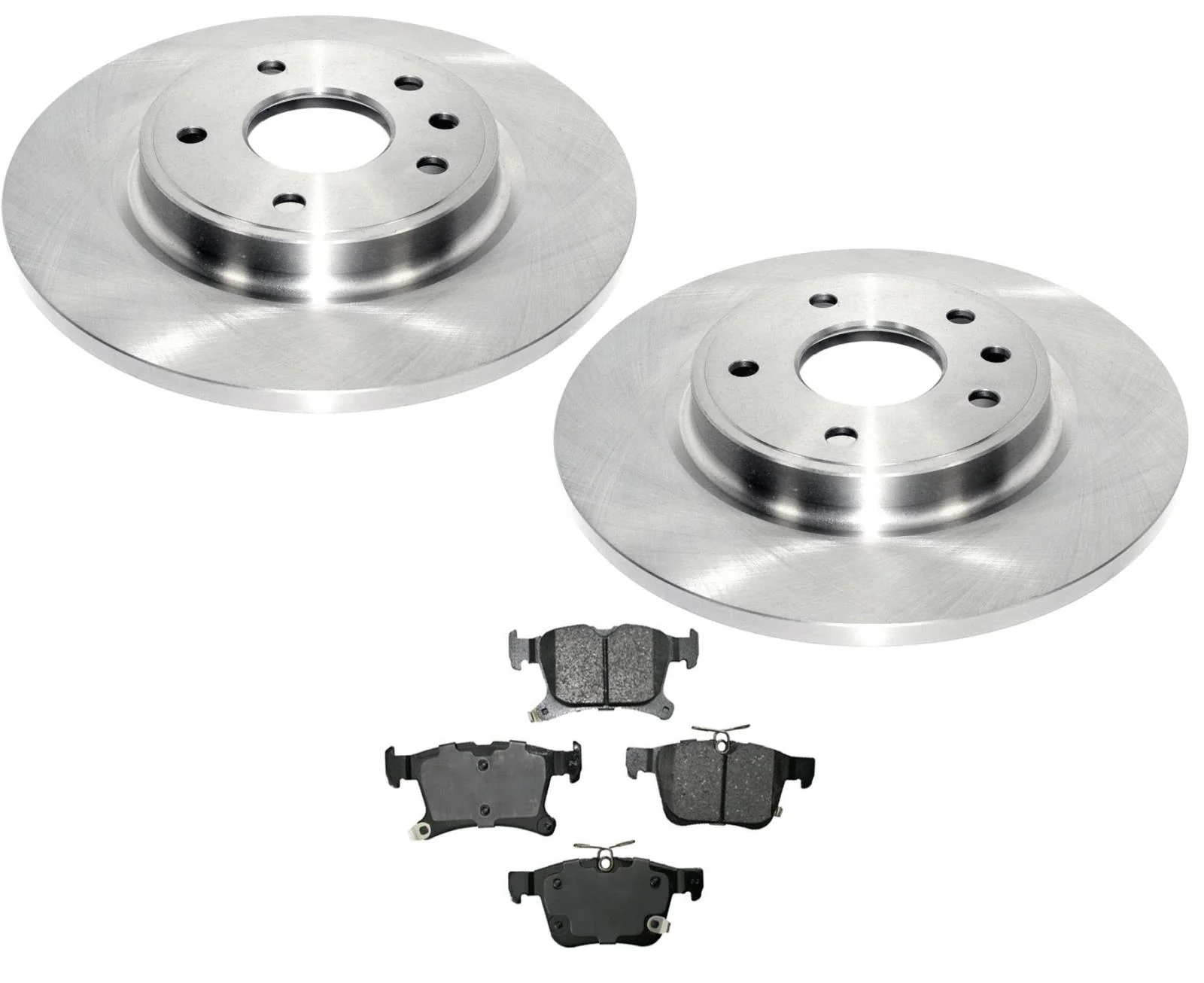 Rear Coated Disc Brake Rotors & Ceramic Pads For 17-23 Chrysler Pacifica FWD