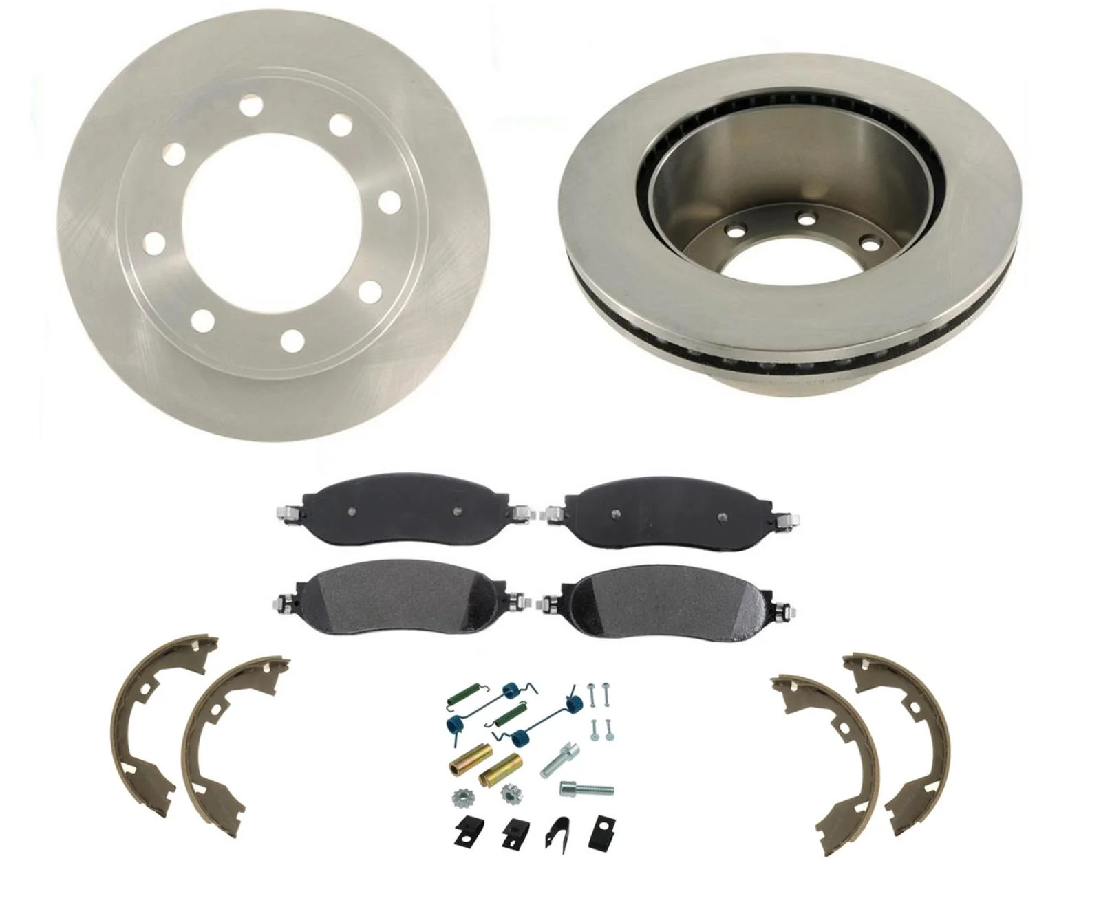 Rear Disc Brake Rotor Pads Fits 05-07 Ford F250 Super Single Rear Wheel 5pc