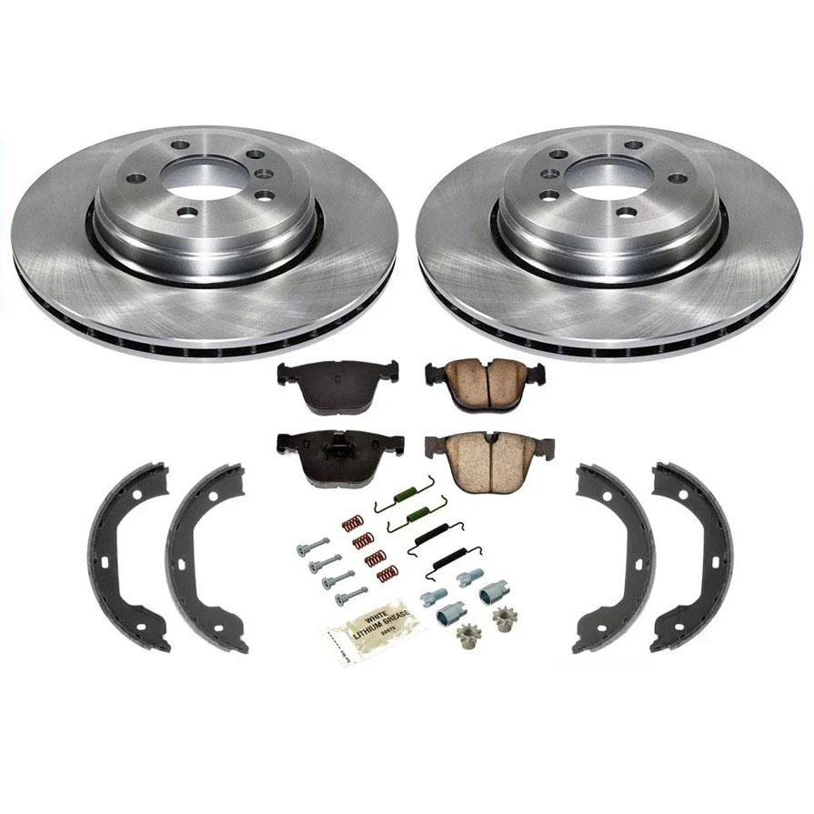 REAR Disc Brake Rotors Pads Parking Shoes Springs 2006-2010 for BMW 650i