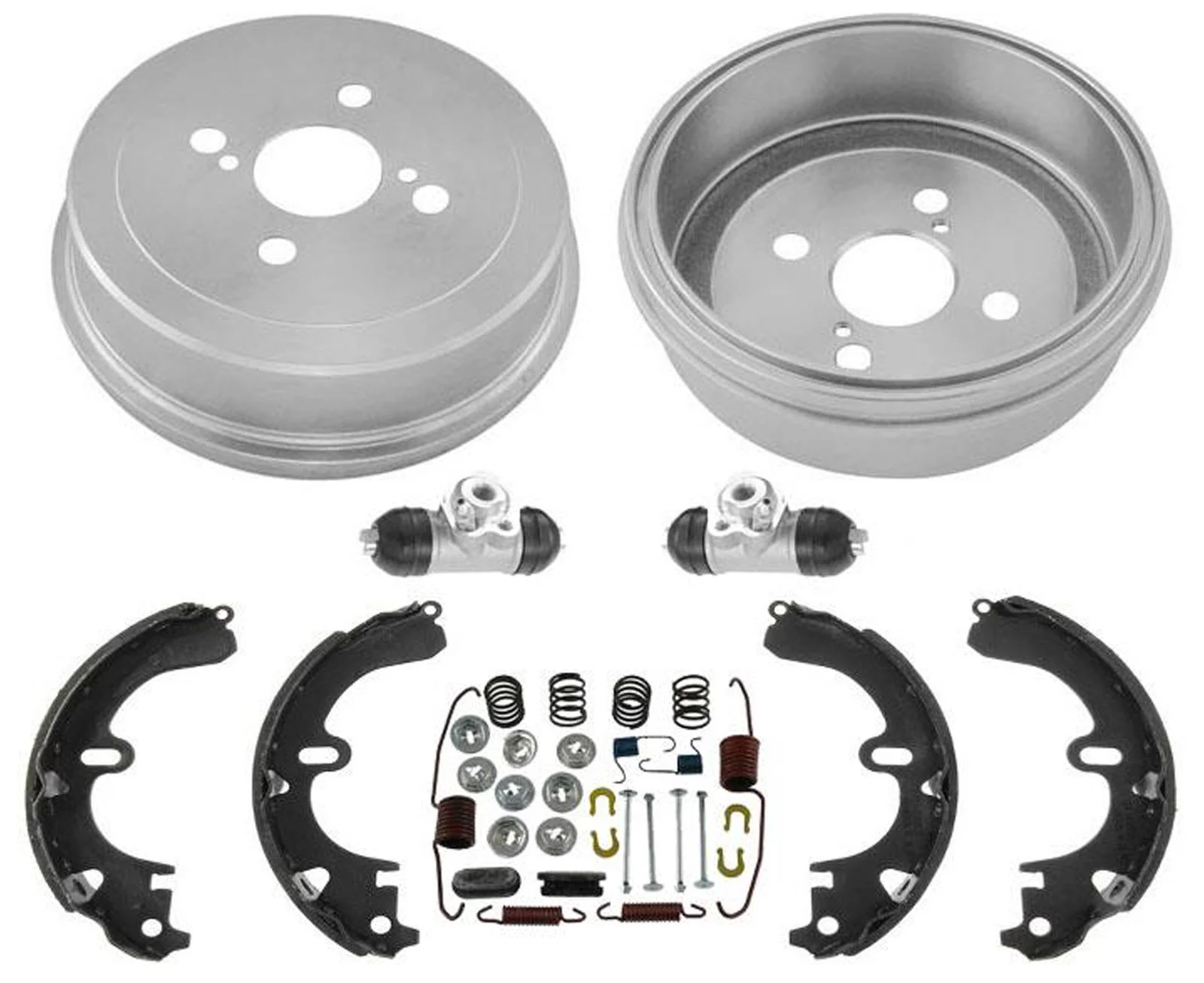 R Drums Shoes Sprs 88-92 For Toyota Corolla 4-Door Front Wheel Drive 6pc Kit