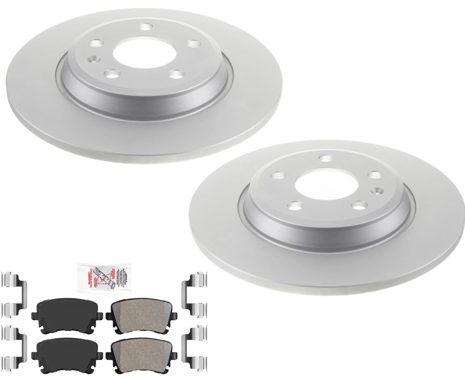 Rear GEO Coated 300MM Solid Disc Brake Rotors Disc Brake Pads For Audi A4 12-16