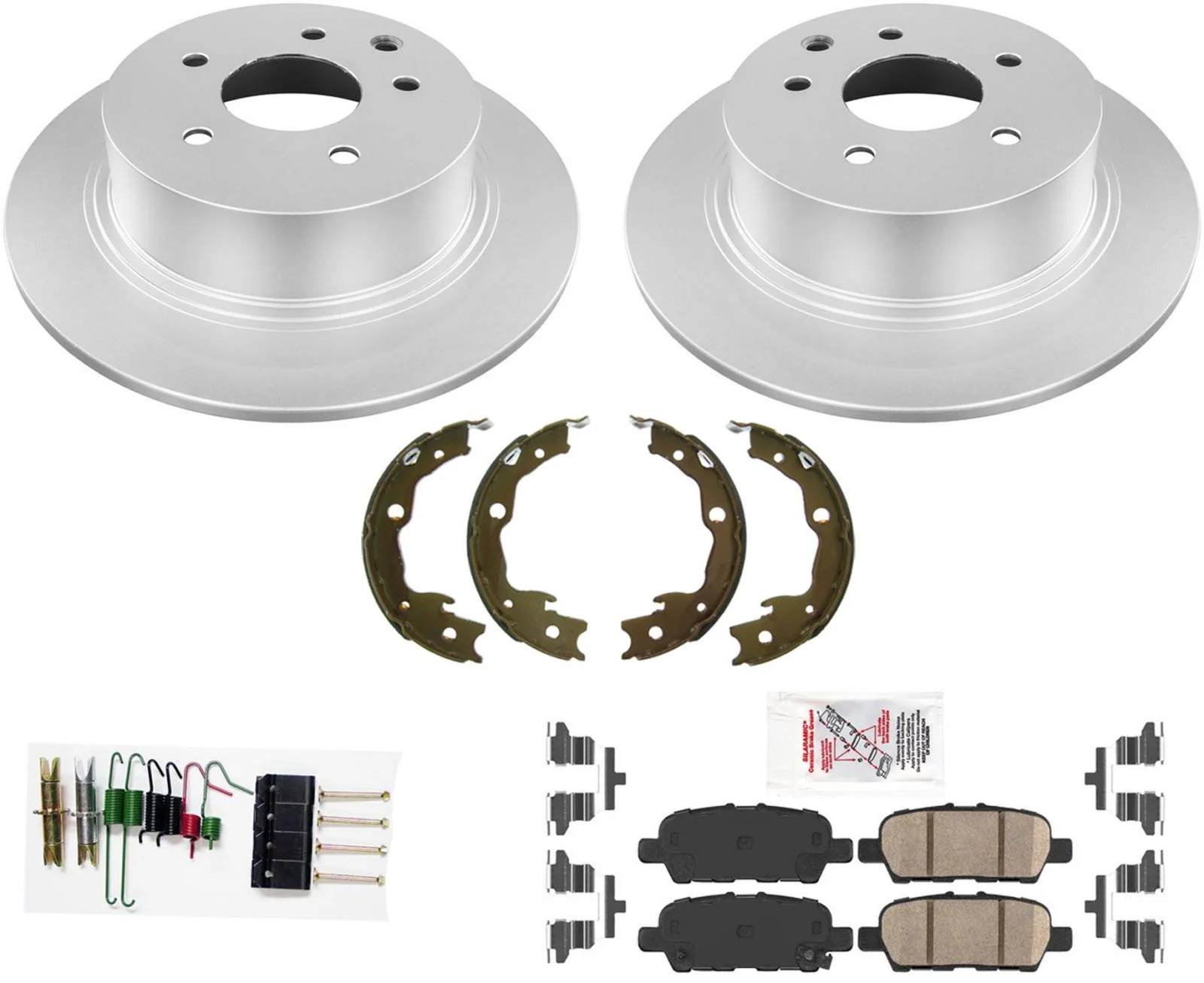 Rear GEO Performance Coated Disc Brake Rotors Pads For Nissan Sentra 2013-2019