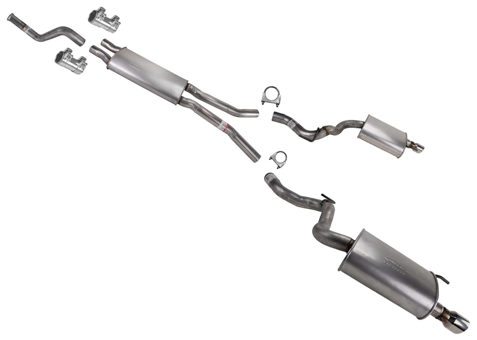 Rear Mufflers Dual Exhaust System Resonator for Ford Mustang 2015-2016 5.0L