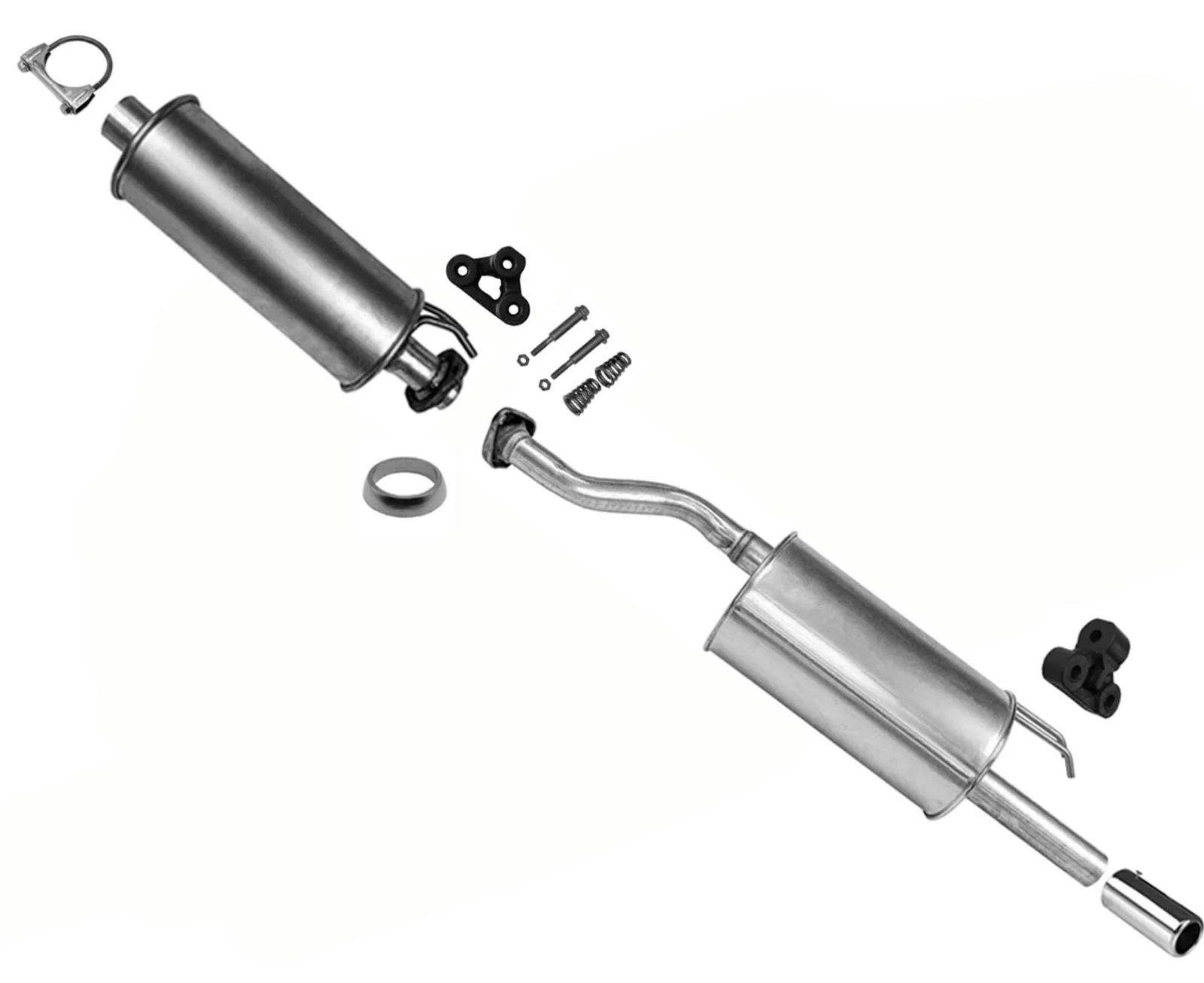 Rear Resonator W/ Muffler Tail pipe For Honda Civic 4 Door Sedan 1.8L 2006-2011