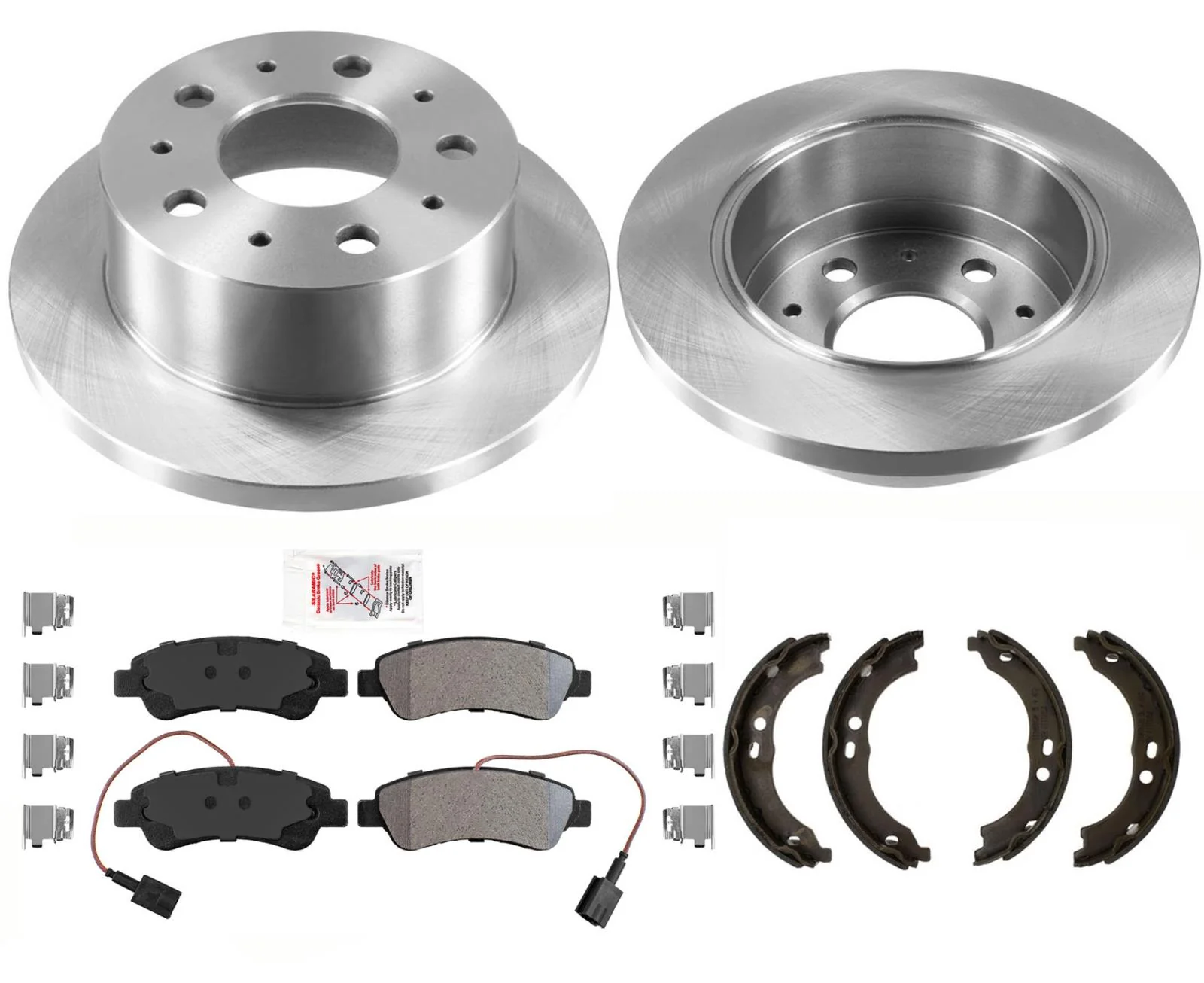 Rear SOLID Brake Rotors Pads Hardware For Ram Promaster 1500 2500 35 2014-2021