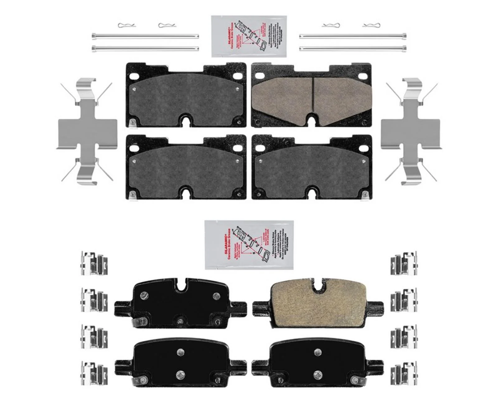 AmeriPro Ceramic Front & Rear Disc Brake Pads Hardware for 2021-2023 GMC Yukon