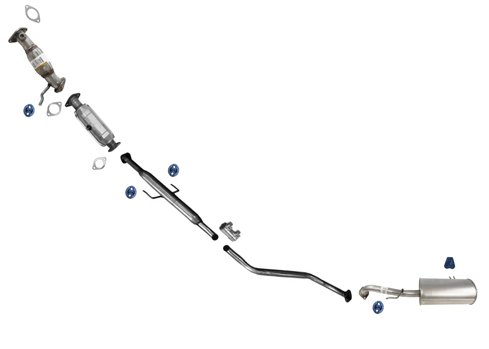 Resonator Ext Pipe Muffler Exhaust System for KIA Forte 2.4 Hatchback 2011 2013