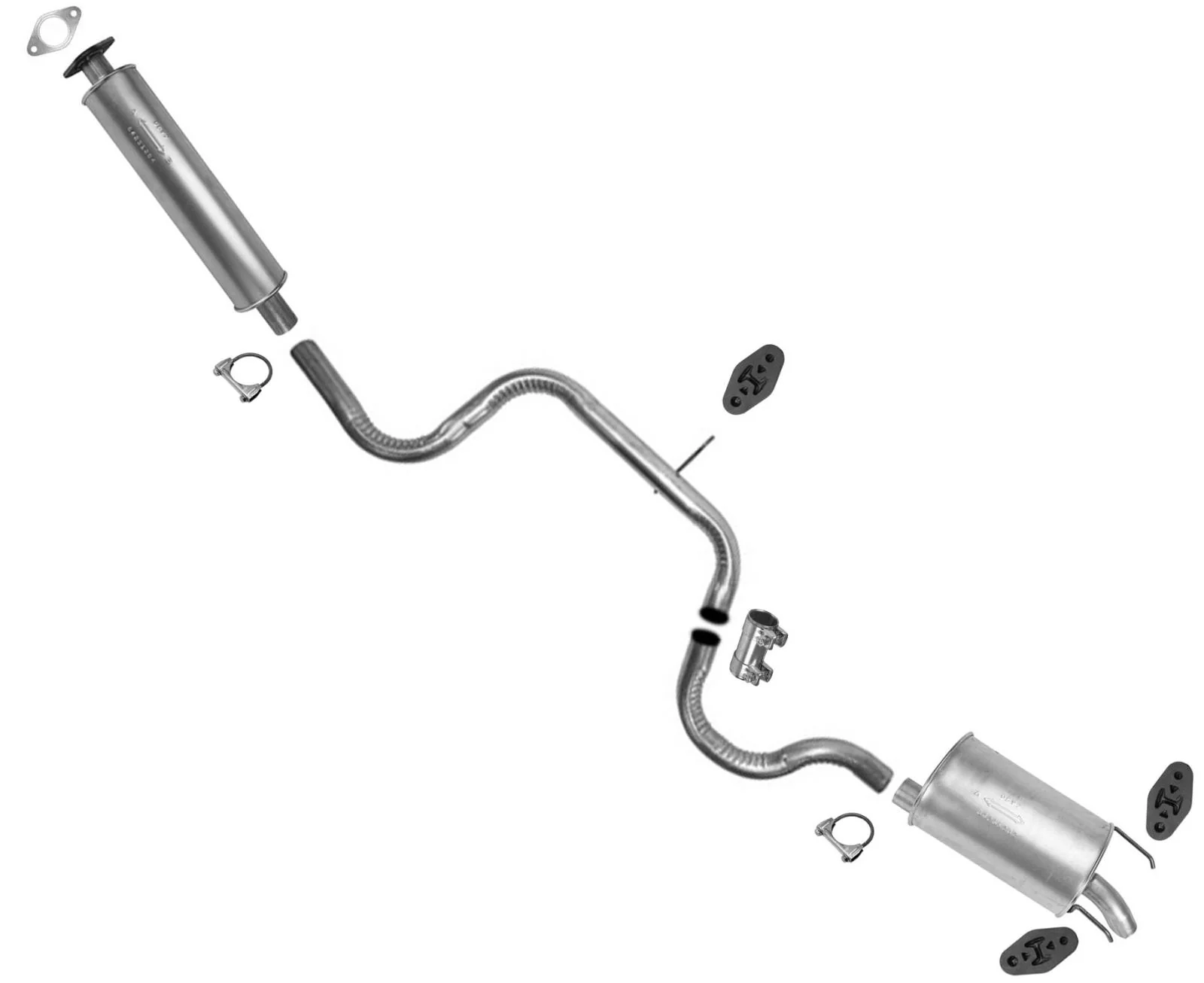 Resonator Extension Pipe Rear Muffler System For Buick Allure 3.8 Single 2005-07