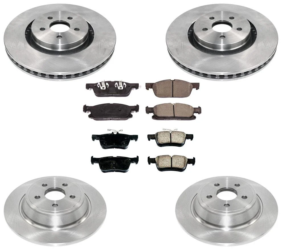 Coated Rotors Brake Pads For Ford Edge 15-18 All Wheel Drive Larger 345MM Rotors