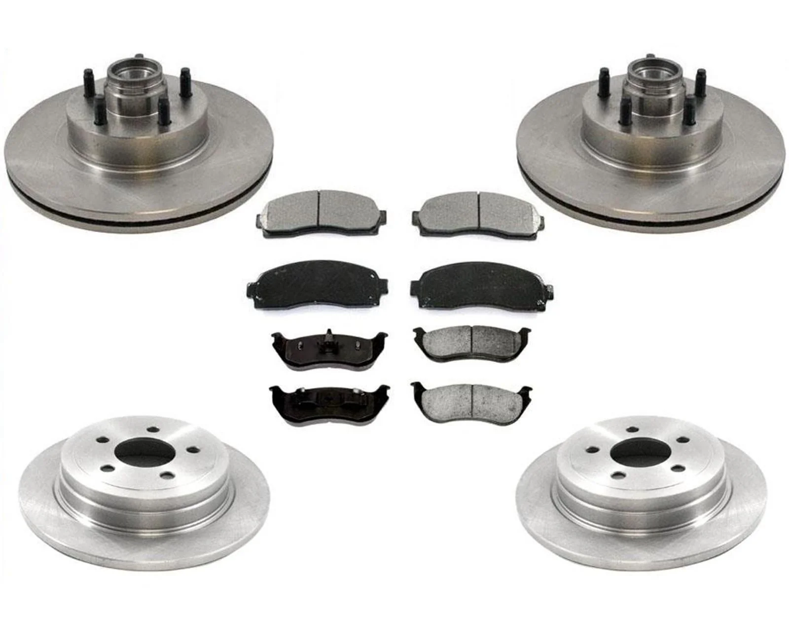 Front & Rear Rotors & Ceramic Pads For Ford Sport Trac 03-2005 Rear Wheel Drive