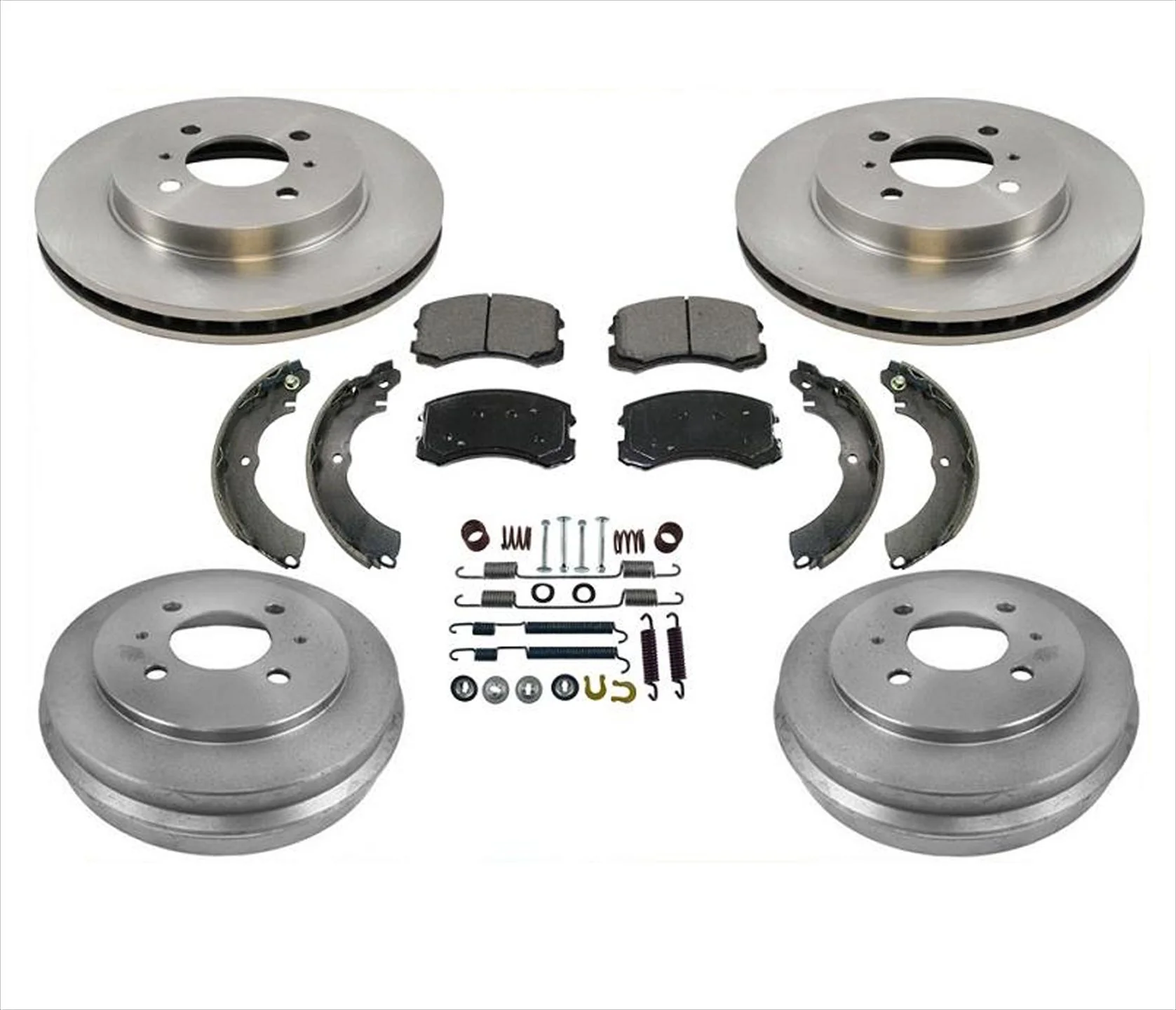 Rotors Drums Brake Pad Shoes Springs For Mitsubishi Lancer ES SE 14" Rims 02-07