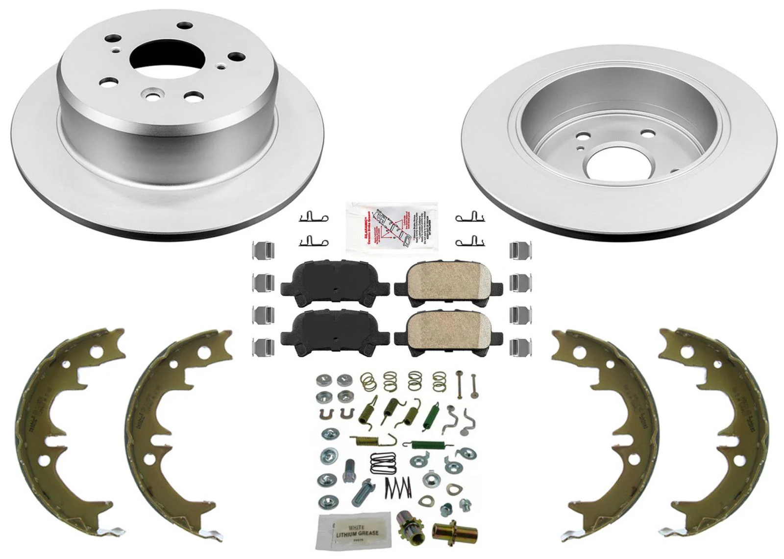Rr GEO Coated Disc Brake Rotors Pads Parking Brake for Toyota Solara 99 00 2001