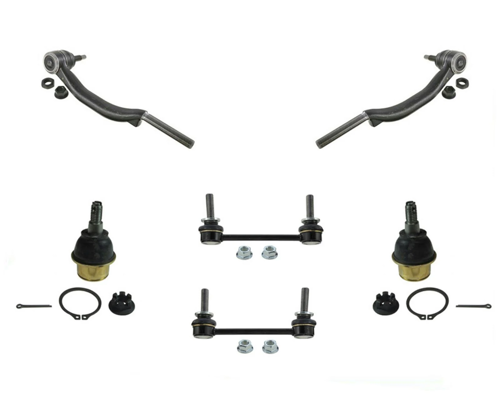 Set of Outer Tie Rods Sway Bar Links & Lower Ball Joints Fits Cadillac SRX 04-09