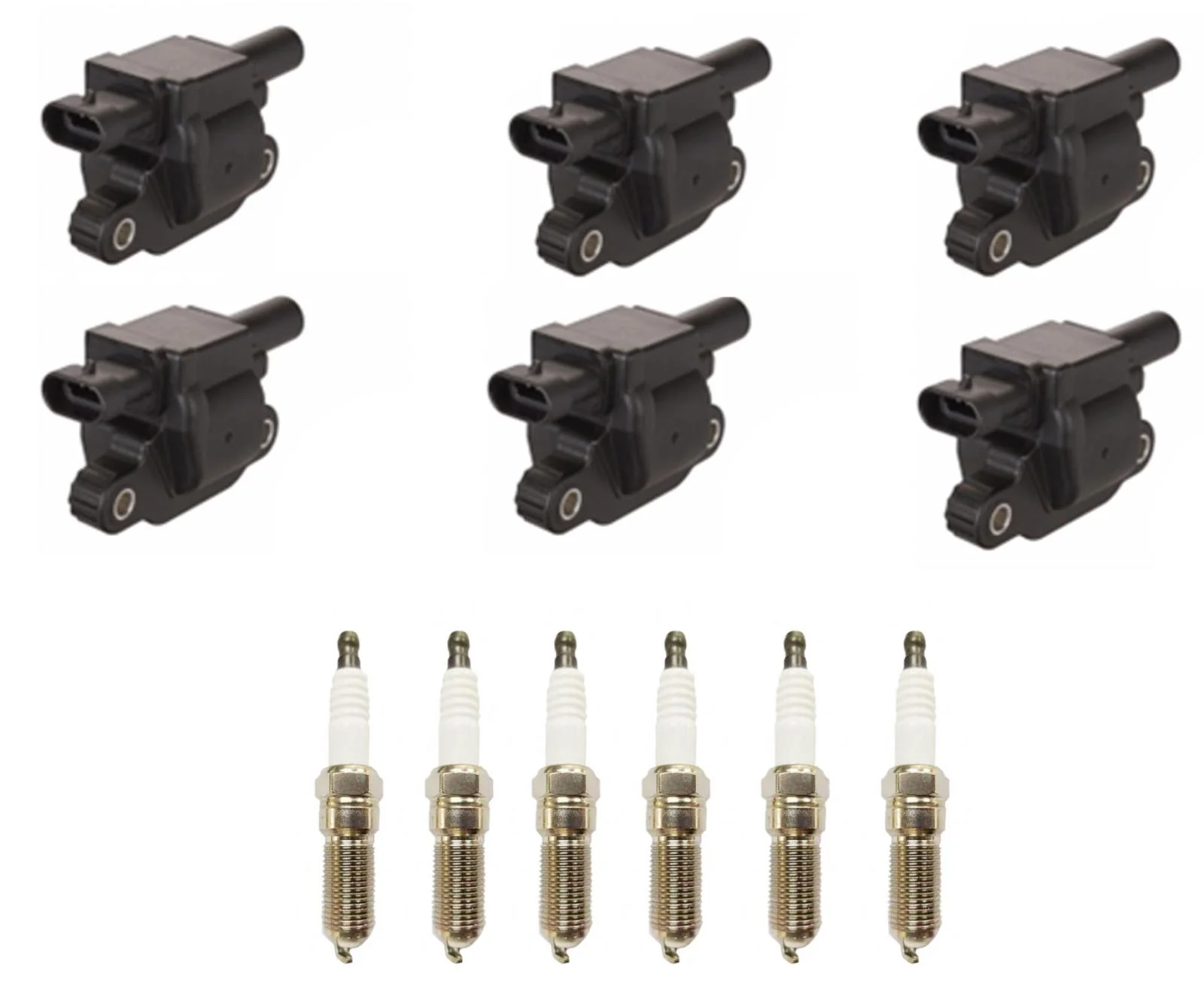 Square Ignition Coil & Spark Plugs For Chevrolet Express 2500 4.3L 2018-2021