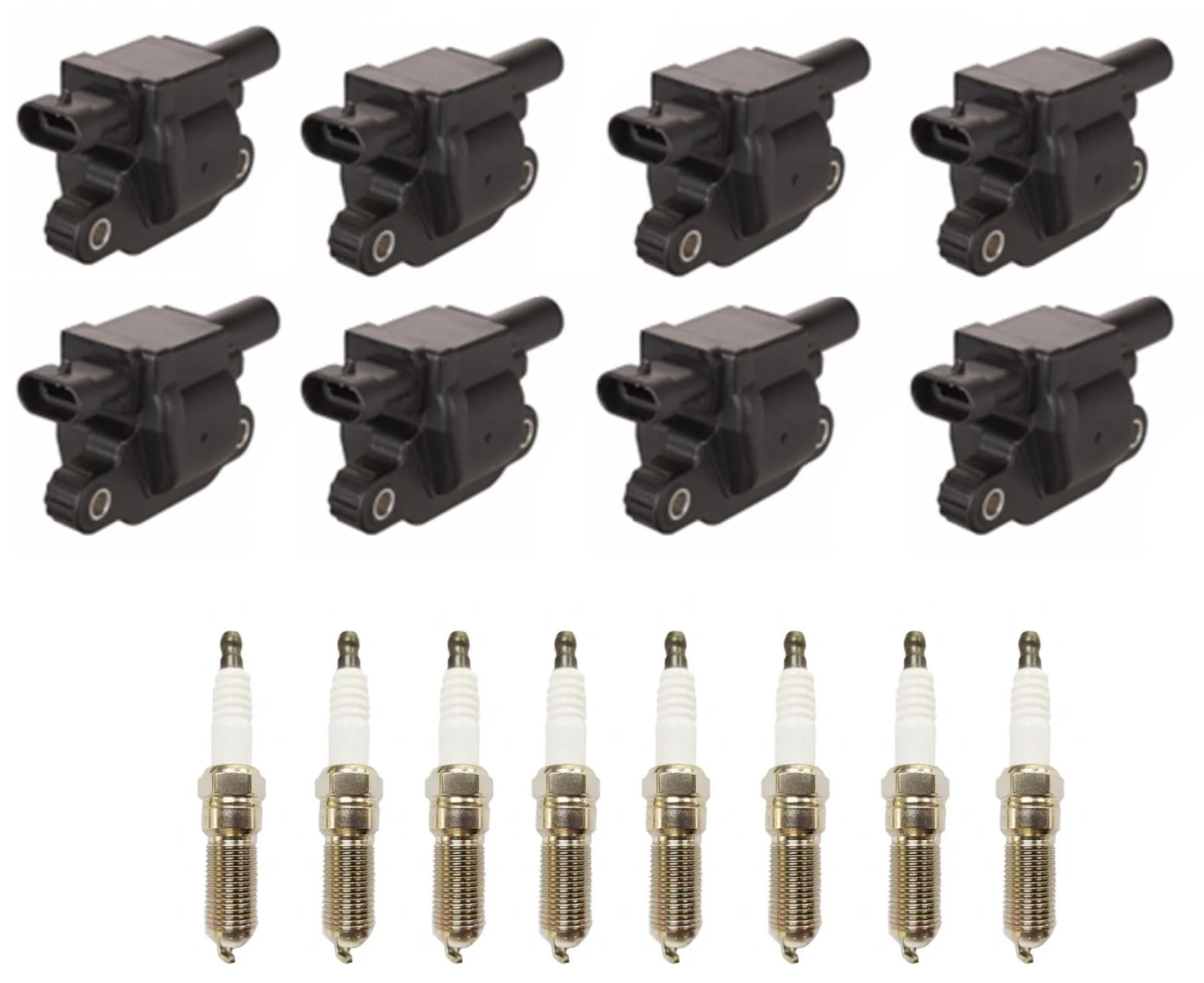 Square Ignition Coil & Spark Plugs For Chevrolet Silverado 1500 5.3L 2014-2019