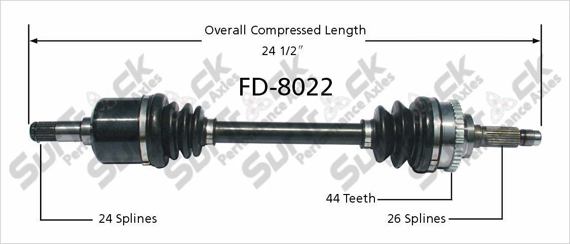 SurTrack FD-8022 CV Axle Shaft - , Front Left Escort Drivers Side