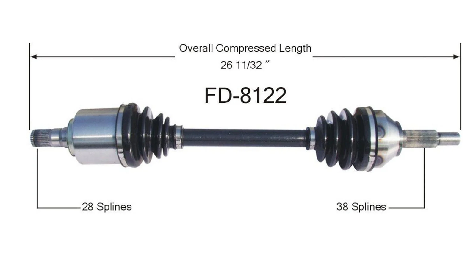 SurTrack FD-8122 CV Axle Shaft - , Front Left Fits Montegro & Five Hundred
