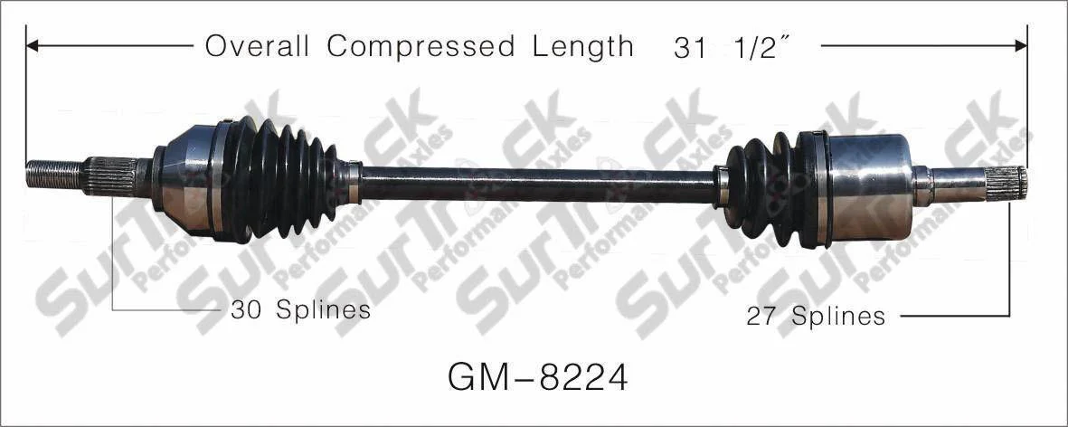 SurTrack GM-8224 CV Axle Shaft - , Rear Left SRX STS