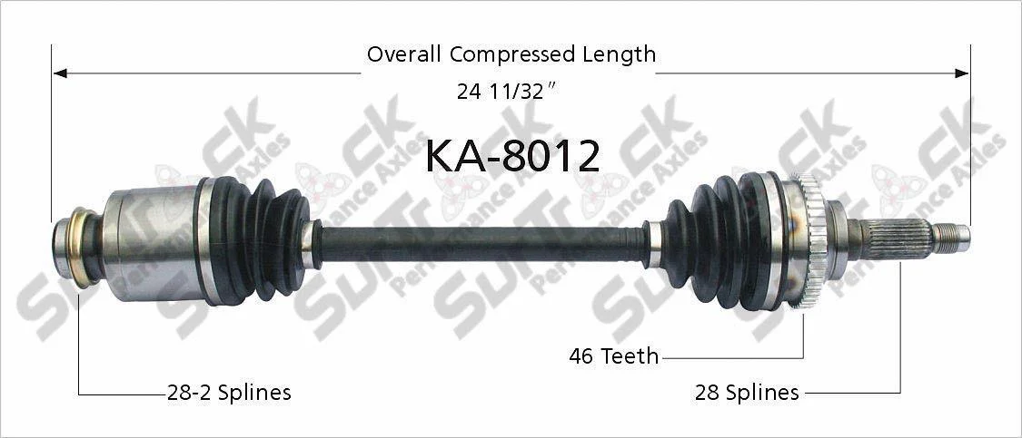 SurTrack KA-8012 CV Axle Shaft - , Front Right Fits For 01-04 Spectra 1.8L