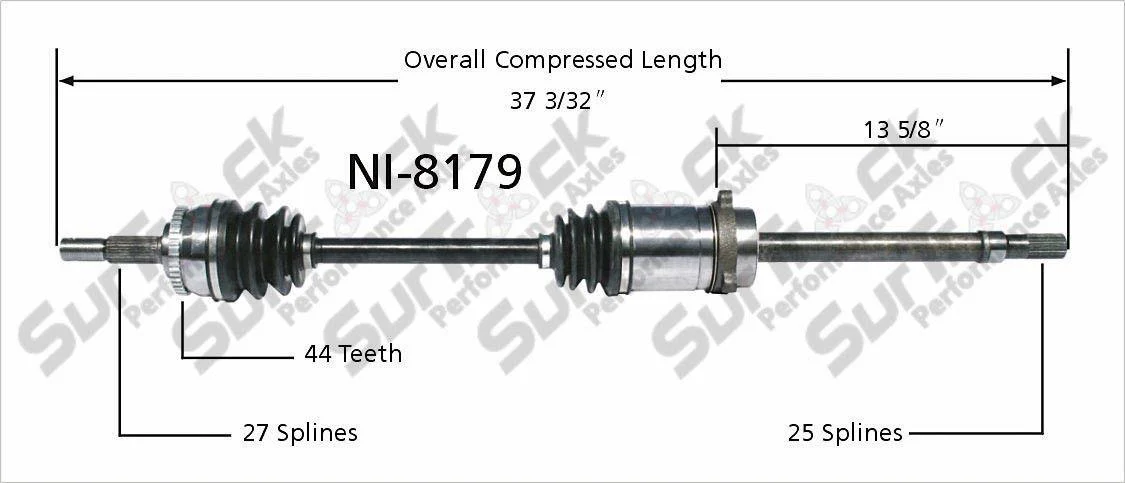 SurTrack NI-8179 CV Axle Shaft Front Right Fits G20 BASE MODEL ONLY CALL CK