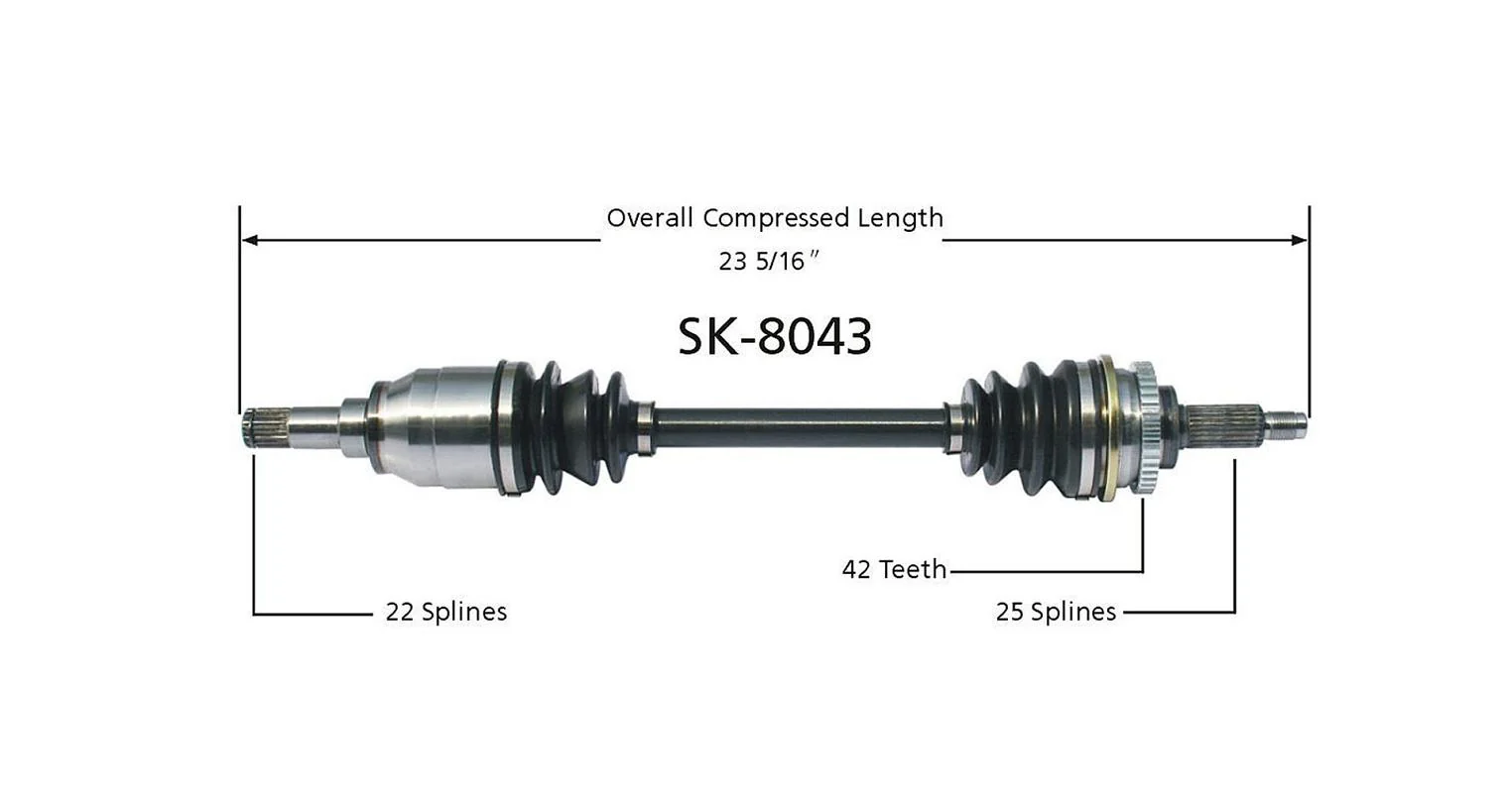 SurTrack SK-8043 CV Axle Shaft - , Front Left Aerio 2002-2003