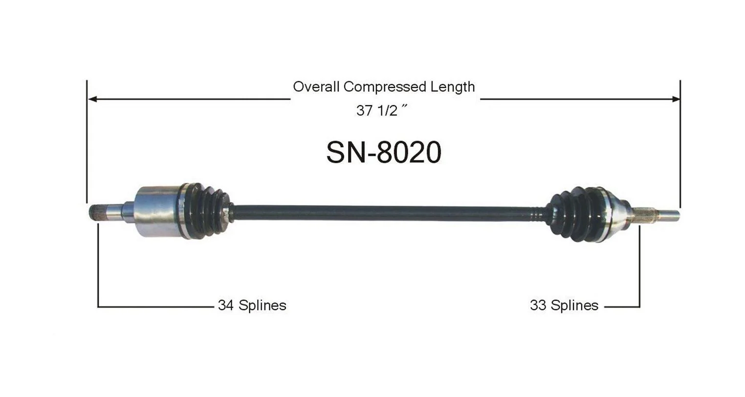 SurTrack SN-8020 CV Axle Shaft - Passengers Side
