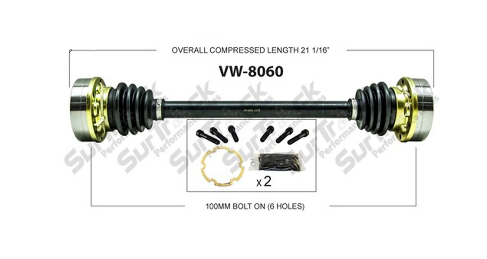 SurTrack VW-8060 CV Axle Shaft - , Rear Left Fits 411 412 Vanagon