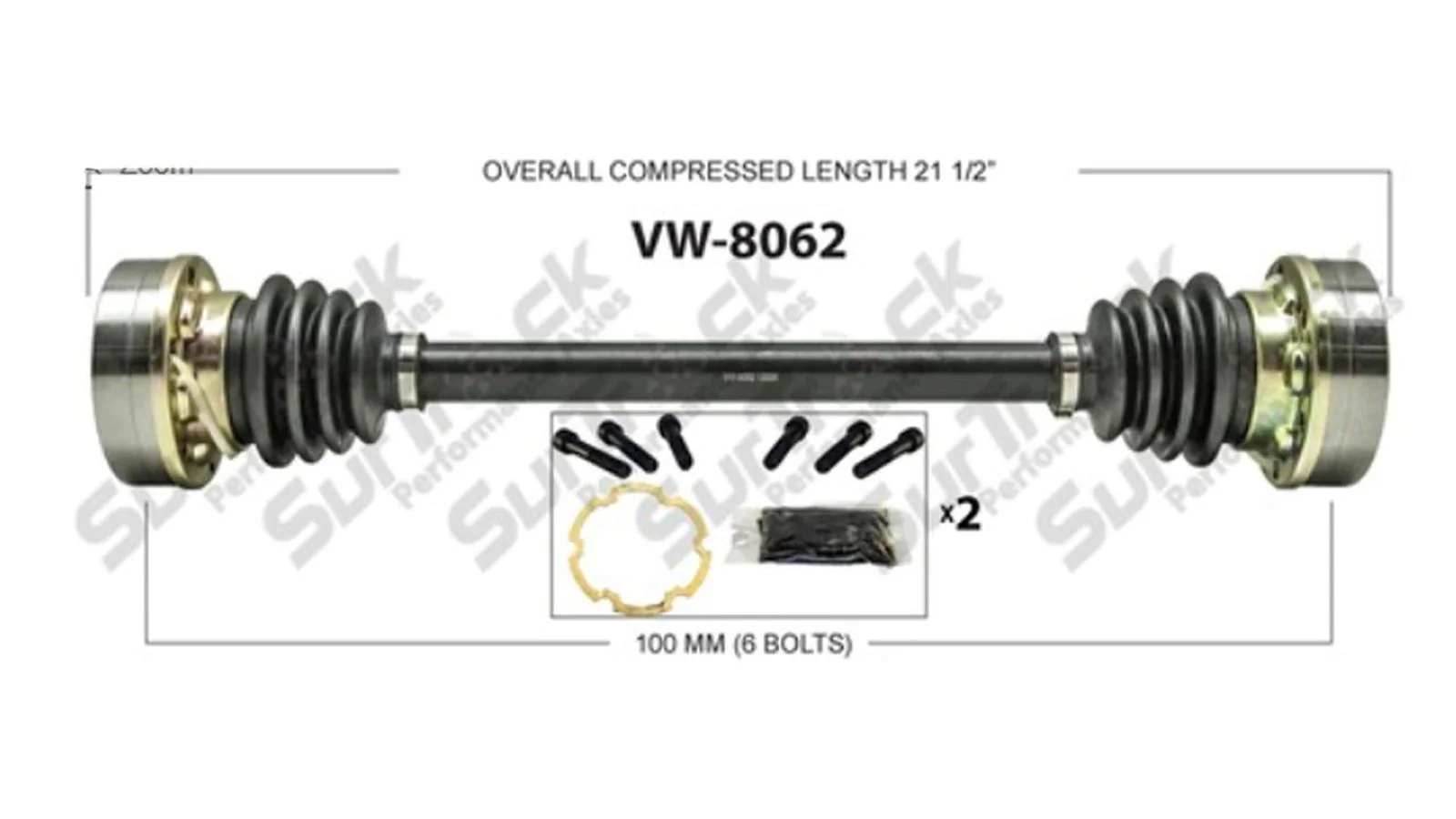 SurTrack VW-8062 CV Axle Shaft Rear Right/Left Fits Vanagon 1980-1982 M/T ONLY!!