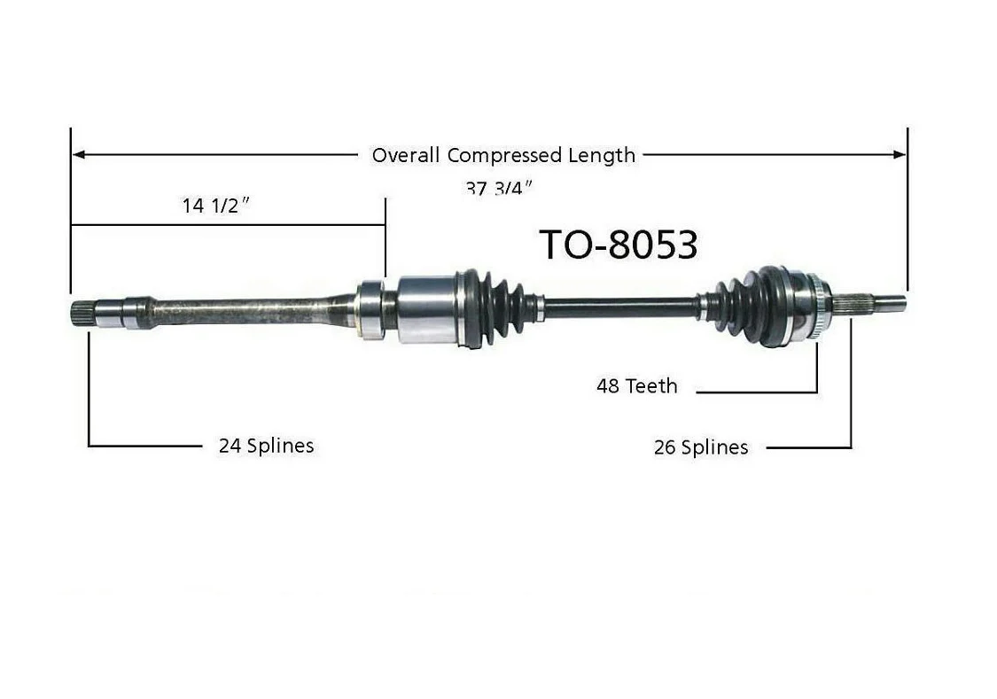 TO-8053 P/S Axle Camry 02-06 Solara 04-08 Highlander 01-07 FWD