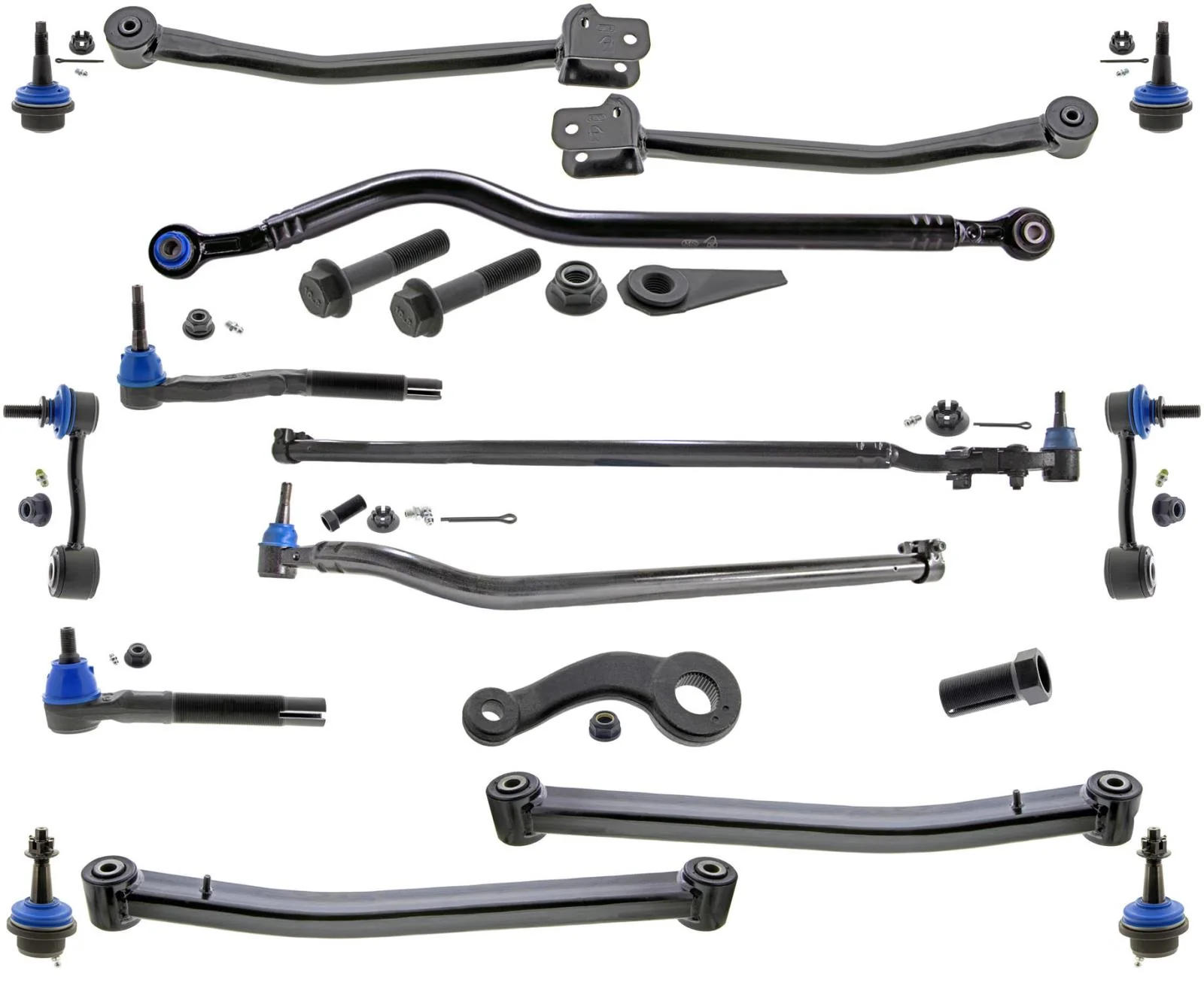 Track Bar Control Arms Ball Joints Tie Rods Pitman Arm For Jeep Wrangler 18-2024