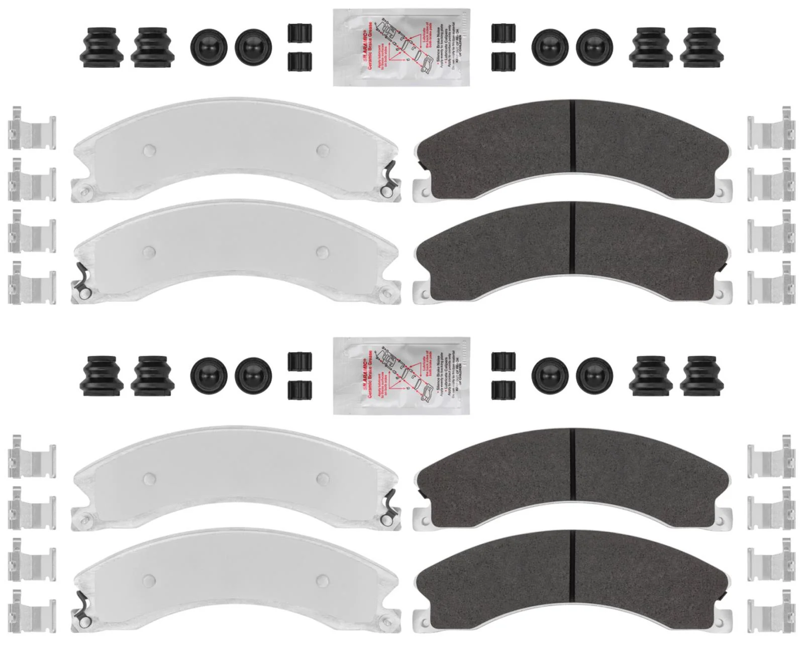 Ultra Premium Fleet Front + Rear Galvanized HD Disc Brake Pads 12-19 GMC 2500HD