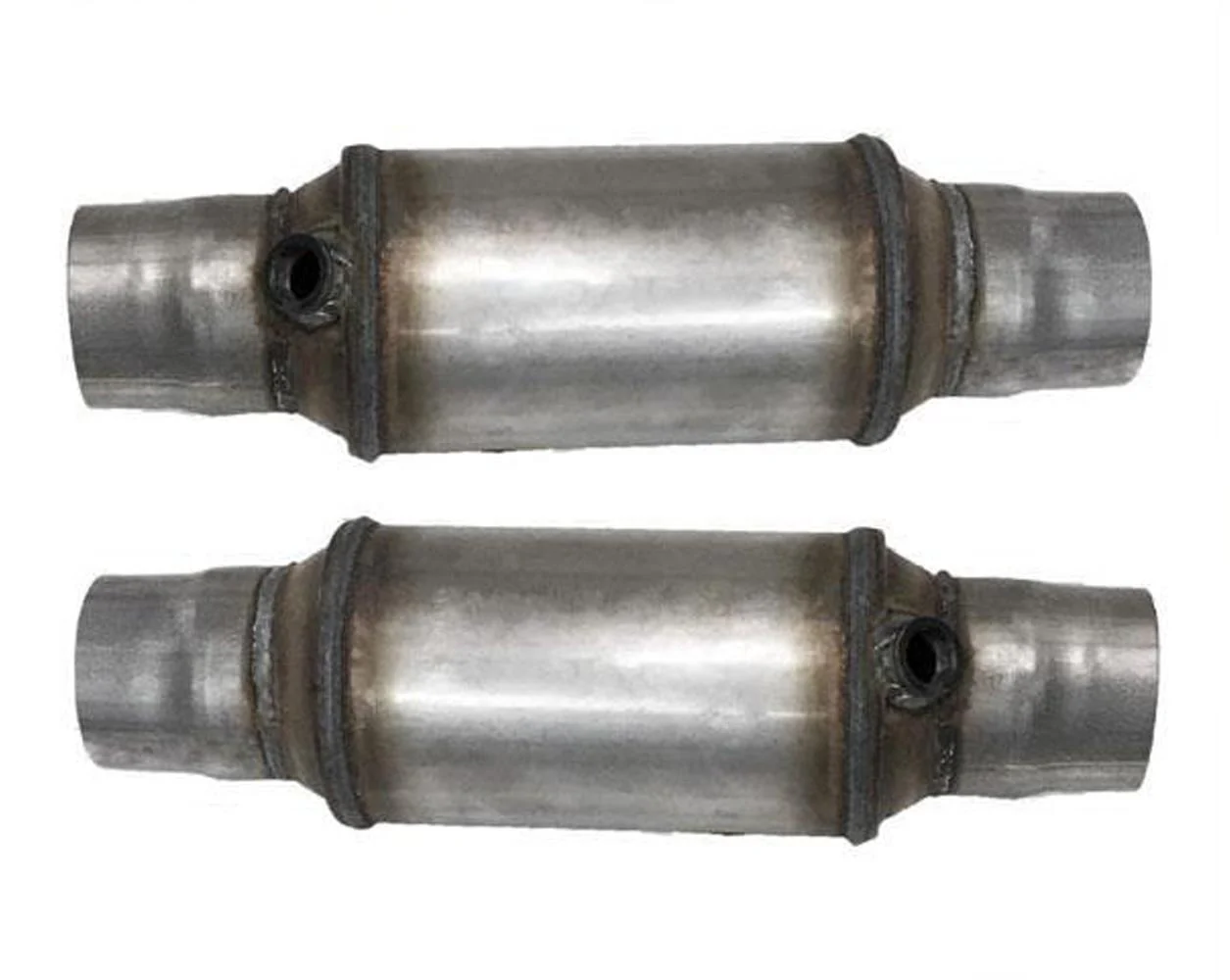 Universal Round OBD II 15 Inch 2.00 ID (2) Catalytic Converters Made in USA